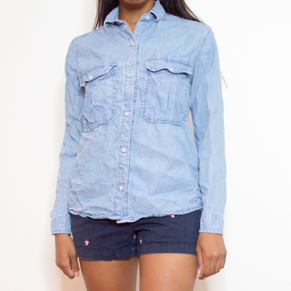 Mango Chambray Button Down Shirt
